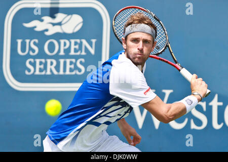 22 août 2010 - Mason, Ohio, États-Unis d'Amérique - Mardy Fish (USA) en action de jeu lors de la finale des hommes le dimanche à l'Ouest et le Sud de l'Tennis Masters tour joué au Lindner Family Tennis Center de Mason dans l'Ohio. (Crédit Image : © John Longo/ZUMApress.com) Southcreek/mondial Banque D'Images