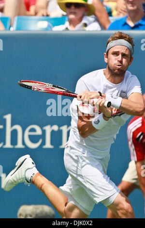 22 août 2010 - Mason, Ohio, États-Unis d'Amérique - Mardy Fish (USA) en action de jeu lors de la finale des hommes le dimanche à l'Ouest et le Sud de l'Tennis Masters tour joué au Lindner Family Tennis Center de Mason dans l'Ohio. (Crédit Image : © John Longo/ZUMApress.com) Southcreek/mondial Banque D'Images