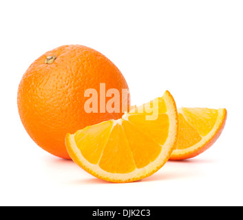 Ensemble des fruits orange et ses segments ou cantles isolé sur fond blanc dentelle Banque D'Images