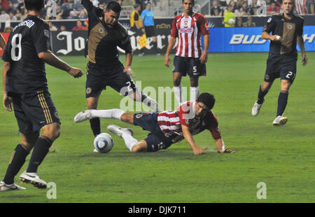 Sep 01, 2010 - Chester, Pennsylvanie, États-Unis - l'Union de Philadelphie a remporté un match amical contre le Mexique's Chivas de Guadalajara à l'équipe de soccer PPL Park, domicile de l'Union de Philadelphie. Le seul but de la victoire a été inscrit par J. McInerney de l'Union de Philadelphie. (Crédit Image : © Ricky Fitchett/ZUMApress.com) Banque D'Images