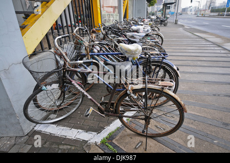 Vélos à Shanghai, Chine Banque D'Images