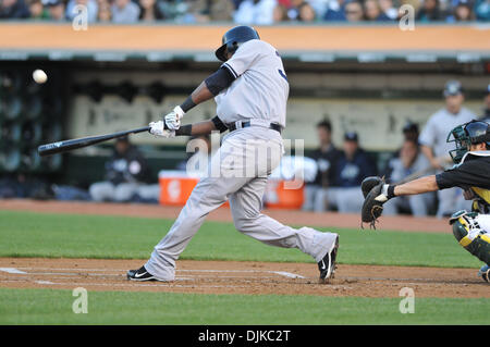 Septembre 04, 2010 - Oakland, CA, États-Unis - 07 juillet 2010, Oakland, CA, USA ; le voltigeur des Yankees de New York Marcus Thames (38) bats in Wednesday's 6-2 victoire sur les Athletics d'Oakland. (Crédit Image : © Scott Beley/global/ZUMApress.com) Southcreek Banque D'Images