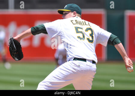 Septembre 04, 2010 - Oakland, CA, États-Unis - 11 juillet 2010, Oakland, CA, USA ; Oakland Athletics pitcher Trevor Cahill (53) emplacements de dimanche. L'athlétisme a battu les anges 5-2. (Crédit Image : © Scott Beley/global/ZUMApress.com) Southcreek Banque D'Images