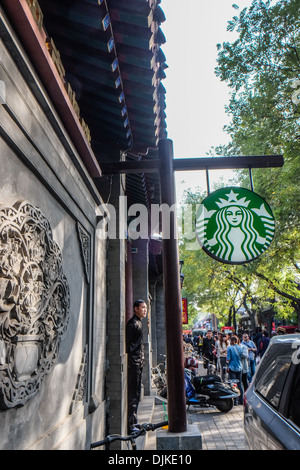 'NanLuoGu Xiang' Huton à Beijing, Chine Banque D'Images