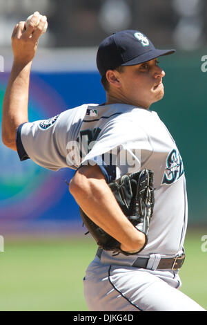 Septembre 06, 2010 - Oakland, Californie, États-Unis d'Amérique - Seattle Mariners P Jason Vargas (38) emplacements au cours de la MLB match entre les Athletics d'Oakland et les Mariners de Seattle au Oakland-Alameda County Coliseum. L'un à bas la mer 6-2. (Crédit Image : © Matt Cohen/ZUMApress.com) Southcreek/mondial Banque D'Images