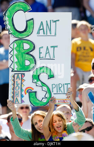 11 septembre 2010 - West Point, New York, United States of America - Hawaii Warriors fans dans le jeu l'action au stade Michie à West Point, New York. (Crédit Image : © Alex Cena/ZUMApress.com) Southcreek/mondial Banque D'Images