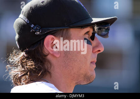 Le 29 septembre, 2010 - Denver, Colorado, États-Unis - MLB baseball - Colorado Rockies shortstop TROY TULOWITZKI prépare avant qu'une perte de 6-7 Les Dodgers de Los Angeles à Coors Field. (Crédit Image : © Don Senia Murray/ZUMApress.com) Banque D'Images