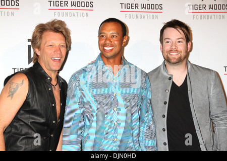 Jon Bon Jovi Tiger Woods David Cook Tiger Jam bénéficiant Tiger Woods Foundation qui a eu lieu au Mandalay Bay Events Center Mandalay Bay Banque D'Images