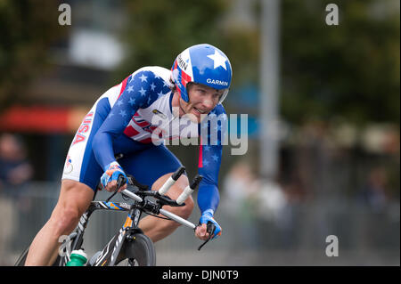 30 septembre 2010 - Geelong, Victoria, Australie - David Zabriskie (USA) à la compétition de la Championnats du Monde Route UCI 2010 événement de première heure à Geelong, Victoria, Australie. (Crédit Image : © basse Sydney/global/ZUMApress.com) Southcreek Banque D'Images