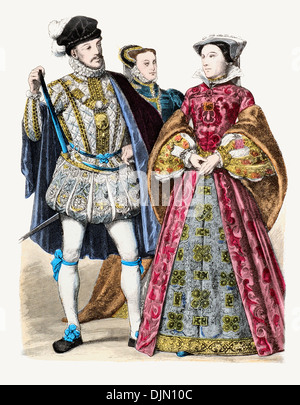 16e siècle XVI 1500 Angleterre gauche à droite Lord Henry Darnley, comtesse de Dorset, Maria V Ecosse Banque D'Images