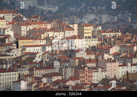 Ville de Lyon France montrant zone à forte densité de population Banque D'Images