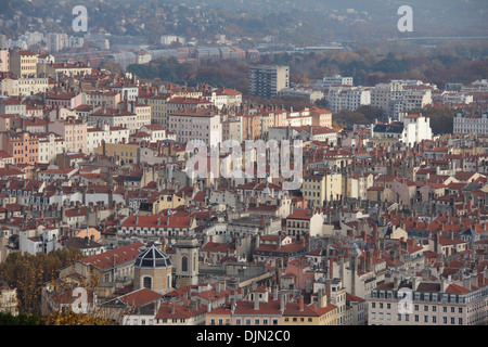 Ville de Lyon France montrant zone à forte densité de population Banque D'Images