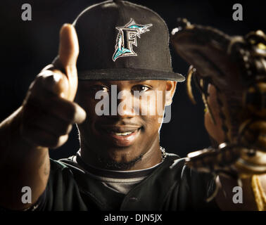 Mar 23, 2008 - Jupiter, Floride, Etats-Unis - un portrait de shortstop HANLEY RAMIREZ des Marlins de la Floride à Roger Dean Stadium. (Crédit Image : © Richard Graulich/Palm Beach Post/ZUMA Press) RESTRICTIONS : * DÉPART * Droits de tabloïds USA Banque D'Images