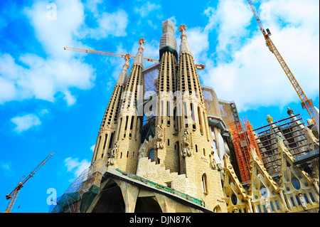 La Sagrada Familia, l'imposante cathédrale conçu par Antoni Gaudi Banque D'Images