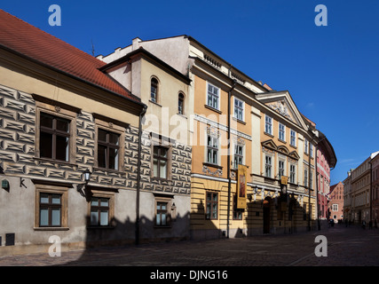 La rue Kanonicza et l'Archevêché Musée, où le père Karol Wojtyla (Jean-Paul II) a vécu, vieille ville, Cracovie, Pologne Banque D'Images