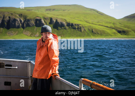 La pêche au saumon dans l'Alaska Department of Fish and Game 'péninsule d'alaska" Banque D'Images