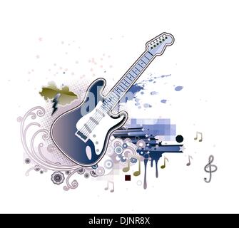 Vector illustration of abstract design parti avec guitare Illustration de Vecteur