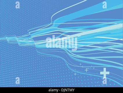 Vector illustration de lignes courbes ondulées sur fond pointillé Illustration de Vecteur