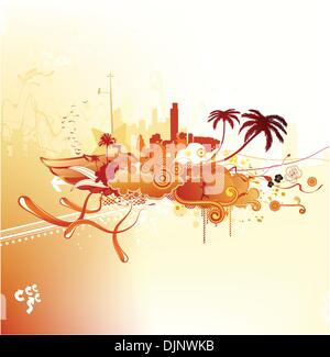 Style Grunge summer background urbain. Vector illustration. Illustration de Vecteur