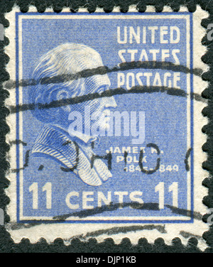 Timbre-poste imprimé aux États-Unis, un portrait de 11e président des États-Unis, James Knox Polk Banque D'Images