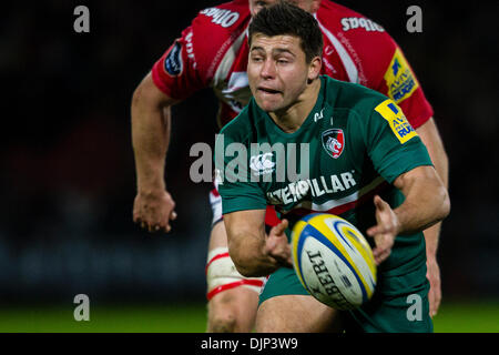 Gloucester, Royaume-Uni. 29 nov., 2013. Ben YOUNGS (Leicester Tigers) au cours de l'Aviva Premiership Rugby Union luminaire entre Gloucester et Leicester Tigers Rugby du stade Kingsholm, Gloucester. Credit : Action Plus Sport/Alamy Live News Banque D'Images