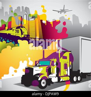 Arrière-plan de ville urbain coloré conceptuel Illustration de Vecteur