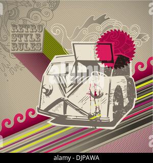 Artistique conceptuel conçu rétro arrière Illustration de Vecteur