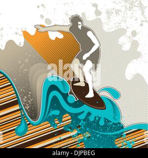 Conçu avec des bannières surf résumé des éléments graphiques Illustration de Vecteur