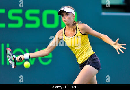 Mar 29, 2010 - Key Biscayne, Floride, USA - Daniela Hantuchova renvoie un shot à Venus Williams pendant sept jours de l'action Sony Ericsson Open 2010 à Crandon Park Tennis Center le 29 mars 2010 à Key Biscayne, en Floride. (Crédit Image : © Gaston De Cardenas/ZUMA Press) Banque D'Images