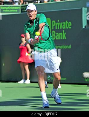 Le 01 avril 2010 - Key Biscayne, Floride, USA - THOMAS BERDYCH en action contre Fernando Verdasco au cours de dix jours de l'action Sony Ericsson Open 2010 à Crandon Park Tennis Center. Berdych a gagné 4-6, 7-6 (5), 6-4 (crédit Image : Â© Gaston De Cardenas/ZUMA Press) Banque D'Images