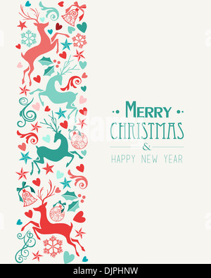 Joyeux Noël et Bonne Année carte de voeux l'arrière-plan. Fichier vectoriel EPS10 organisé en couches pour l'édition facile. Banque D'Images