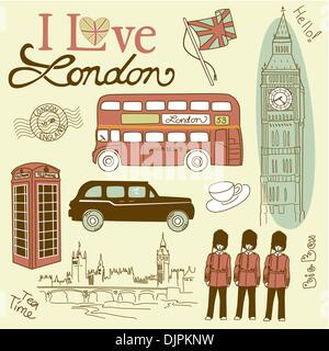 Gribouillis de Londres Illustration de Vecteur