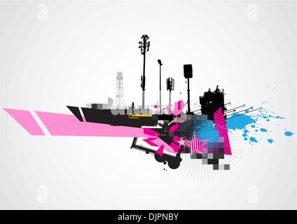 Illustration Vecteur de fond urbain de décoration de style Illustration de Vecteur