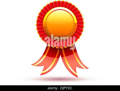 Vector illustration de badge et le ruban rouge Illustration de Vecteur