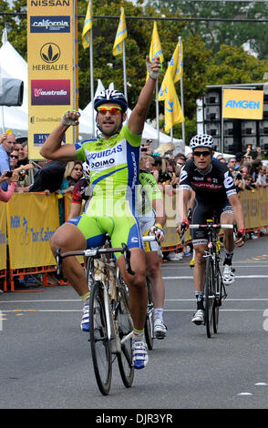 Le 19 mai 2010 - Modesto, Californie, États-Unis - DEBBIE NODA/dnoda@modbee.com.Francesco Chicchi, de l'Italie, a remporté l'Amgen Tour de Californie l'étape 4, le 19 mai 2010. (Crédit Image : © Debbie Noda/Modesto Bee/ZUMAPRESS.com) Banque D'Images