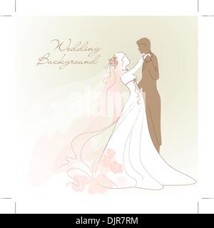 Mariée et le marié Illustration de Vecteur