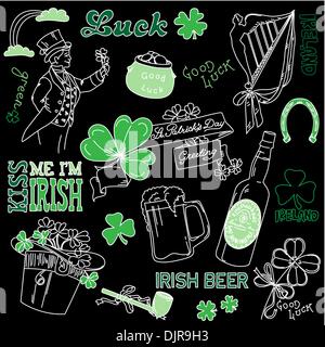 Saint Patrick's Day doodles Illustration de Vecteur