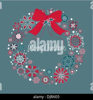 Couronne de noël faites à partir de flocons Illustration de Vecteur