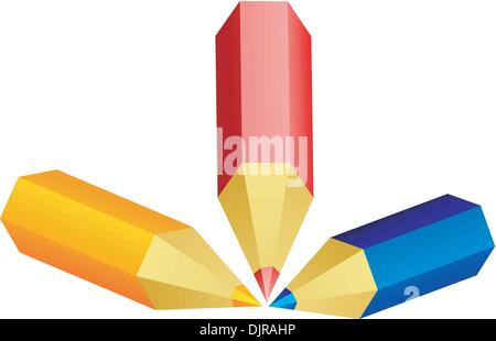 Vector illustration de crayons de couleur Illustration de Vecteur
