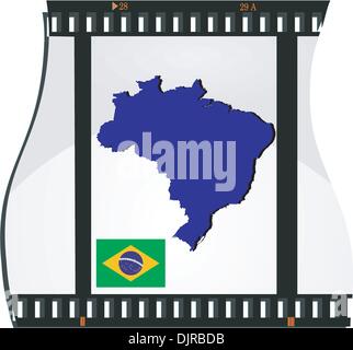 Filmer avec une carte nationale de Brésil Illustration de Vecteur