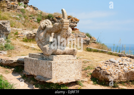 Monument à l'archer le cap Kaliakra en Bulgarie. Banque D'Images