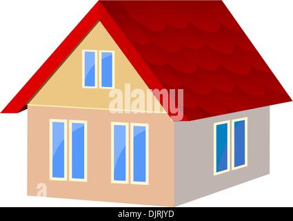 Vector illustration de maisons aux tuiles rouges Illustration de Vecteur