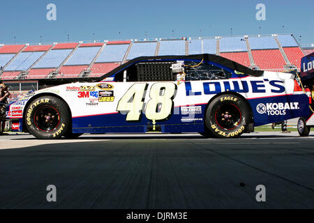 Avril 25, 2010 - Lincoln, Nebraska, États-Unis - 25 Avril 2010 : Lowe's la voiture pilote Jimmie Johnson avant l'Aaron's 499 à Talladega SuperSpeedway à Lincoln, en Alabama. (Crédit Image : © Jason Clark/ZUMApress.com) Southcreek/mondial Banque D'Images