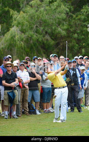 Sydney, Australie. 30 Novembre 2013 : John Young Kim de l'Amérique latine joue son second coup sur la 18e à un panier-Gallery au cours de son troisième tour. L'Unis Australian Open au Royal Sydney Golf Club Crédit : Tony Bowler/Alamy Live News Banque D'Images