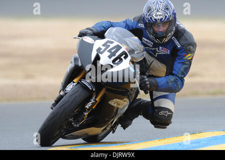 15 mai 2010 - Sonoma, Californie, États-Unis - 15 mai 2010 : Roi Holster sur le Top Gun Yamaha YZF-R6 (546) au cours de promenades dans la qualification de SuperSport à la côte ouest de l'AMA Moto Jam tenue à Infineon Raceway à Sonoma, CA. (Crédit Image : © Matt Cohen/ZUMApress.com) Southcreek/mondial Banque D'Images