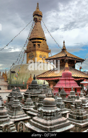 Swayambhunath Stupa, Katmandou, Népal Banque D'Images