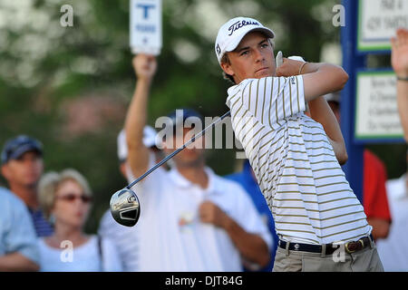 Jordan Spieth tees off à la 18e trou pendant le HP Byron Nelson Championship TPC Four Seasons Resort Las Colinas à Irving au Texas (crédit Image : © Patrick Green/ZUMApress.com) Southcreek/mondial Banque D'Images