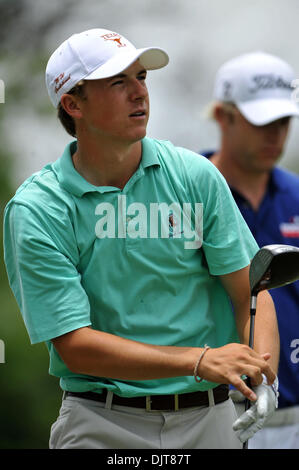 Jordan Spieth tees off à la 9e orifice pendant l'appareil HP Byron Nelson Championship TPC Four Seasons Resort Las Colinas à Irving au Texas (crédit Image : © Patrick Green/ZUMApress.com) Southcreek/mondial Banque D'Images