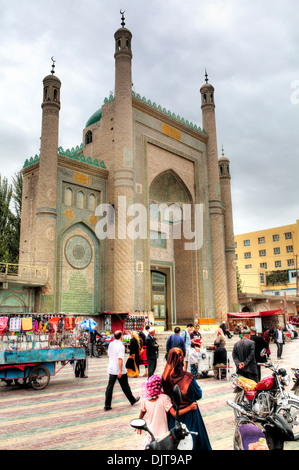 Mosquée, Karghilik, Préfecture de Kashgar, la région autonome ouïghoure du Xinjiang, Chine Banque D'Images