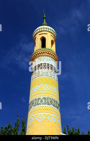 La mosquée Id Kah, Kashgar (Kashi), la Préfecture de Kashgar, la région autonome ouïghoure du Xinjiang, Chine Banque D'Images